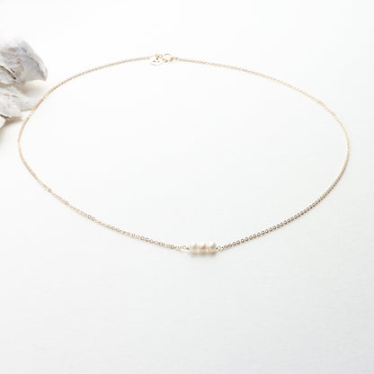 Triple Dainty Pearl Choker